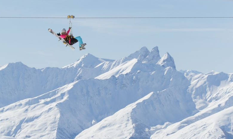 Tyrolienne in Val Thorens 